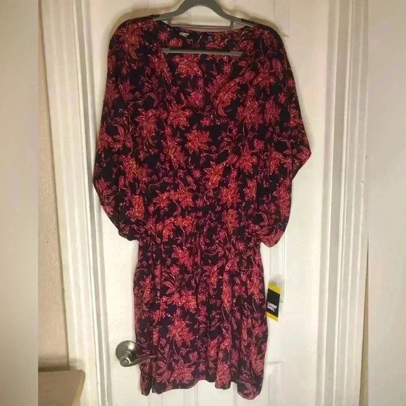 Women's Lands' End Gathered Waist Kaftan Swim Cover-Up Dress size M/L - Picture 3 of 13